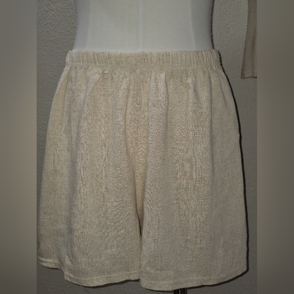 PrettyLittleThing Cream Cotton Pants with Elastic Waist Size US 2 - Picture 2 of 4